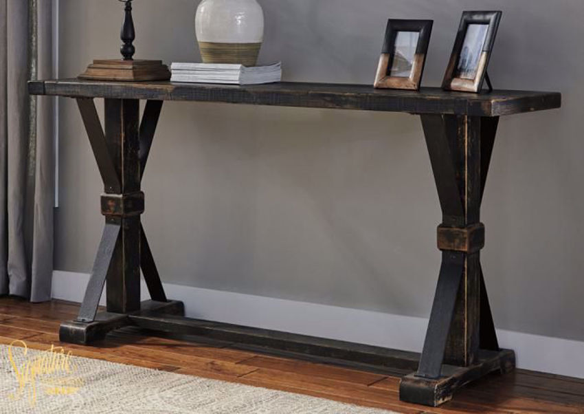 black distressed sofa table