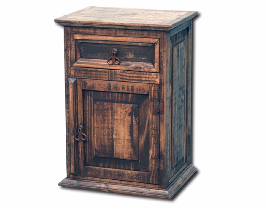 Vintage Rustic Nightstand Dark Brown Home Furniture