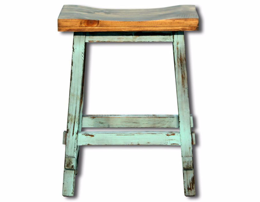 rustic blue bar stools