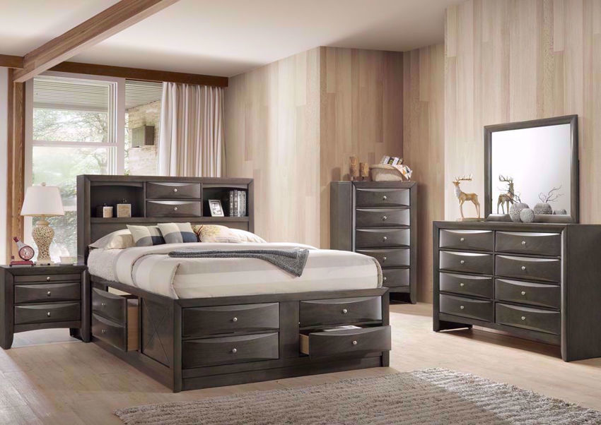 Emily Queen Size Bedroom Set Gray Home Furniture Plus Bedding