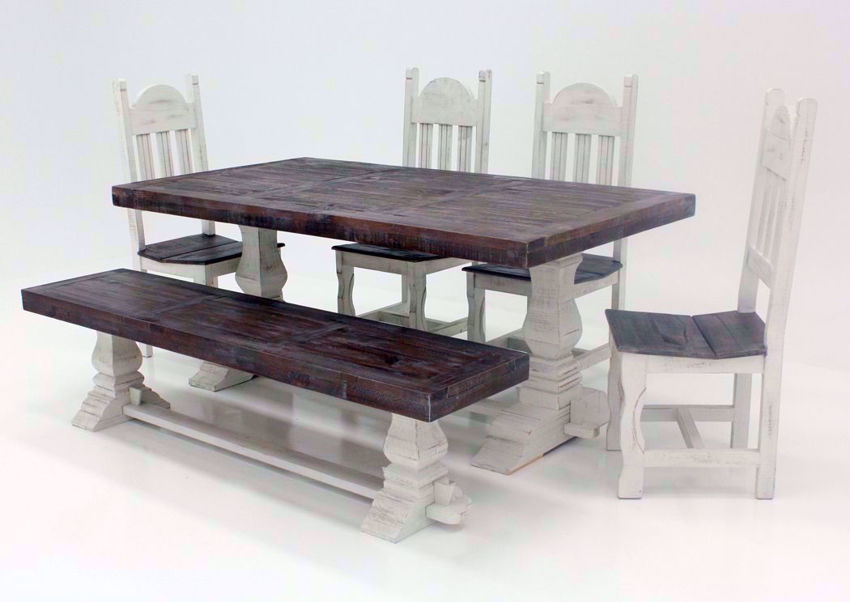 Colorado 6 Piece Table Set Gray and White Home Furniture Plus
