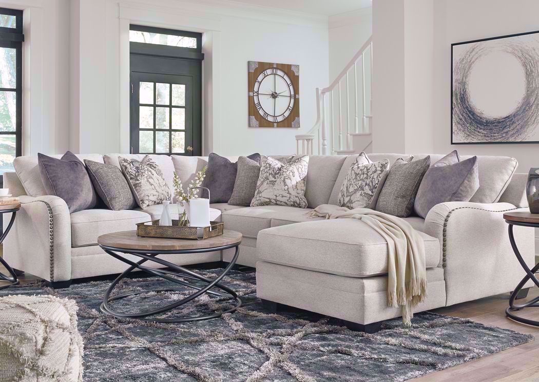 Dellara Sectional Sofa Right Chaise – Off White | Home Furniture