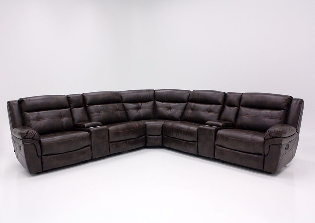 Detroit Reclining Sectional Sofa Brown Home Furniture Plus Bedding