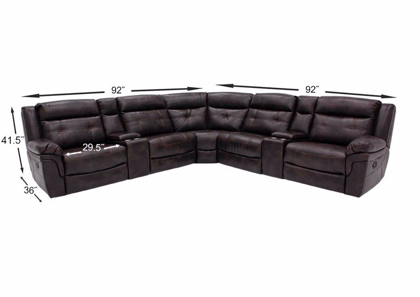 Detroit Reclining Sectional Sofa Brown Home Furniture Plus Bedding