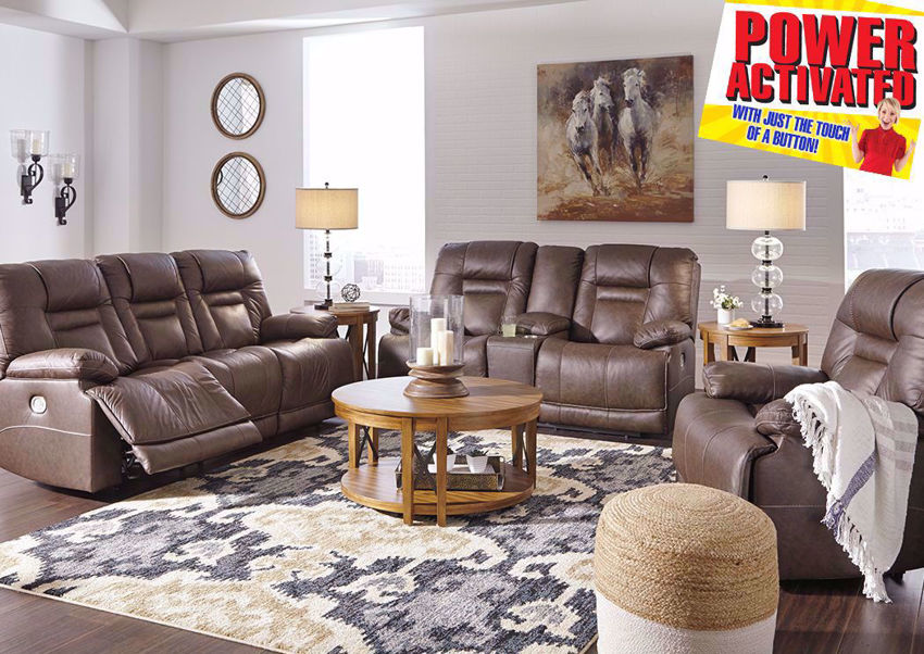Wurstrow Power Reclining Sofa Set Brown Home Furniture Plus Bedding