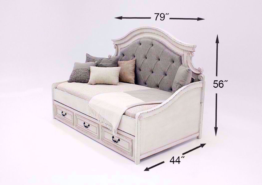Realyn Upholstered Day Bed with Storage White Home Furniture Plus