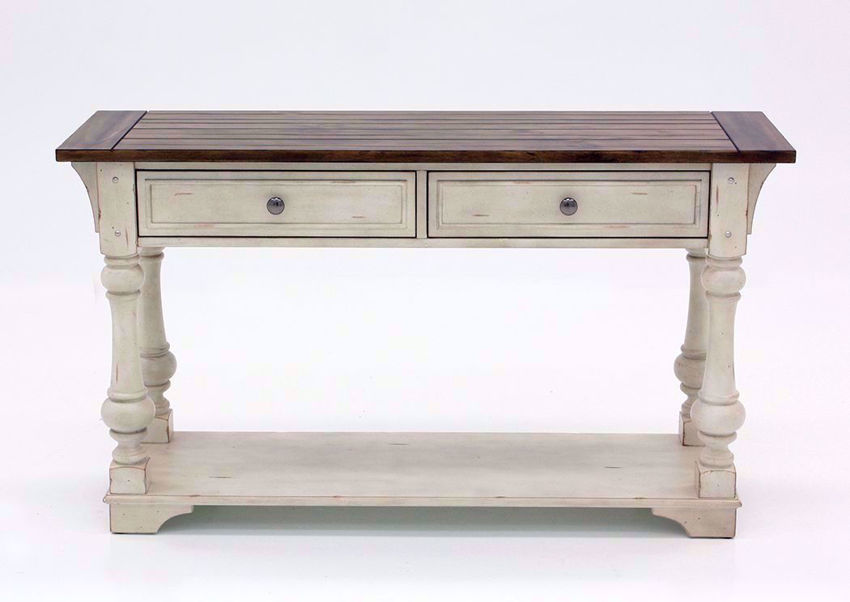 morgan creek antique white sofa table