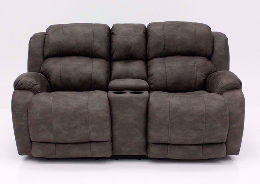 gray microfiber reclining loveseat