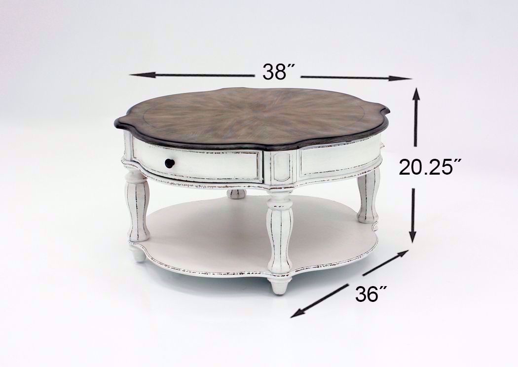 Magnolia Manor Round Coffee Table White Home Furniture Plus Bedding