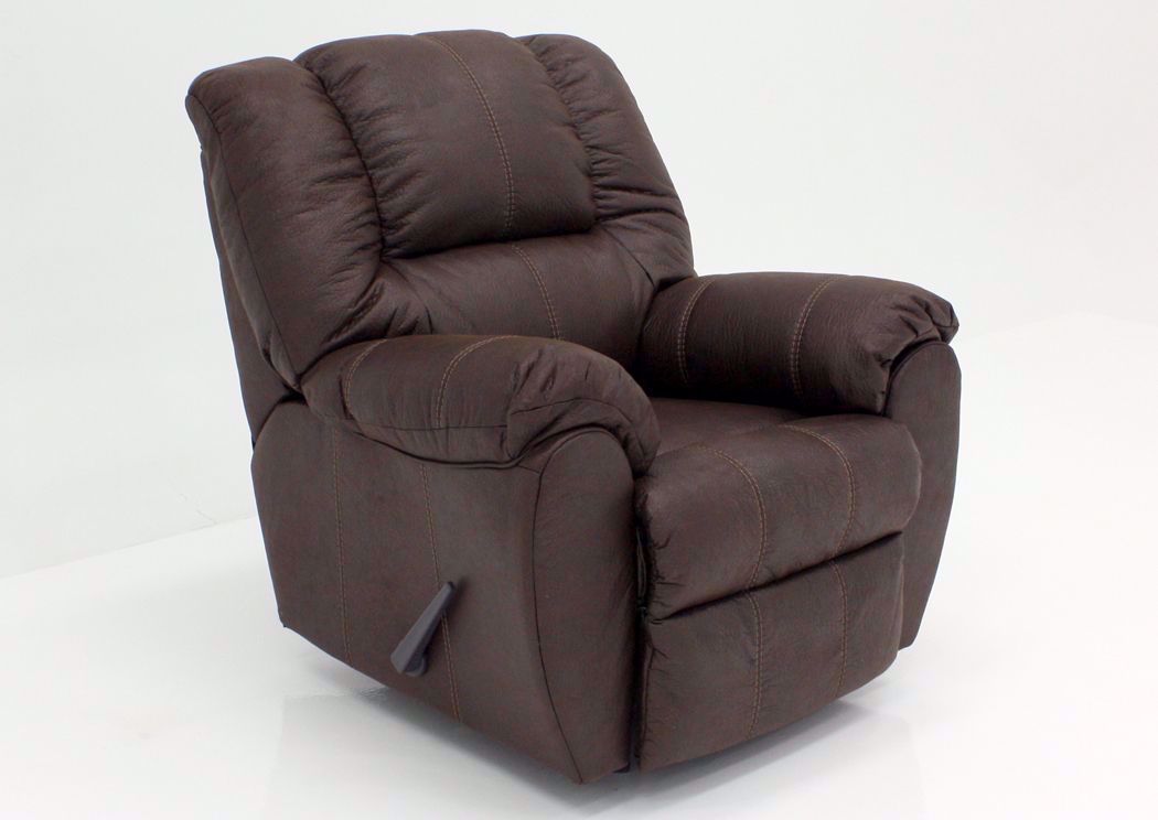 McGann Rocker Recliner Walnut Brown Home Furniture Plus Bedding and