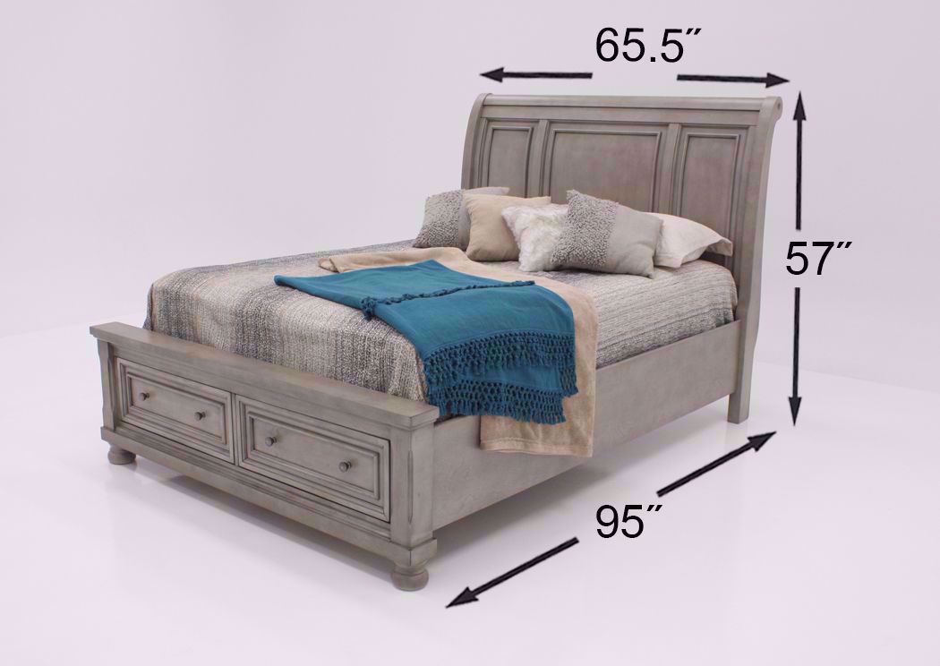 Lettner Queen Size Sleigh Bed Light Gray