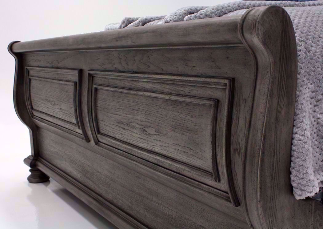 Lake Way Upholstered Queen Size Bed Gray Pecan Home Furniture Plus Bedding and Mattress Center