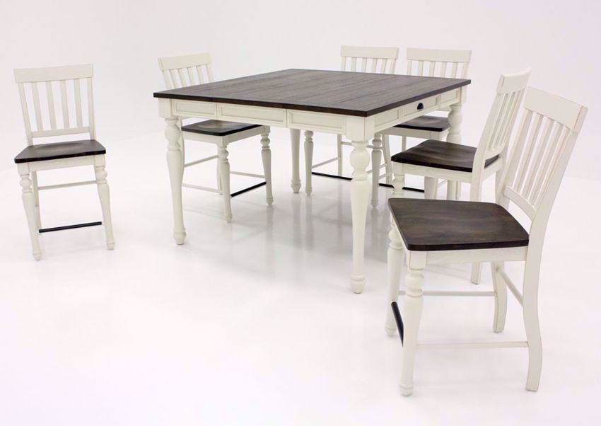 Joanna Counter Height Dining Table Set White TwoTone