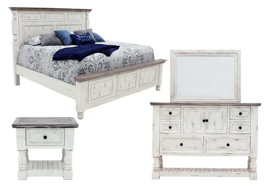 white wood queen bedroom set