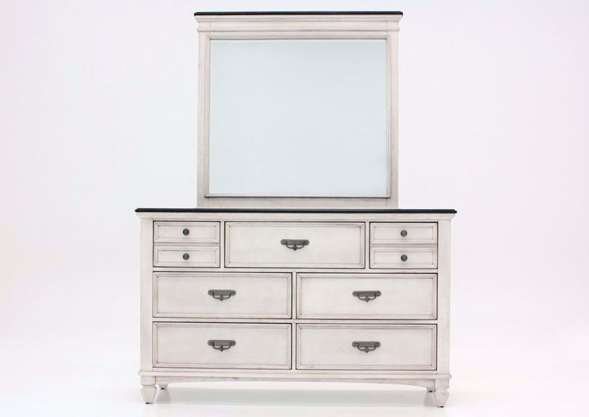 black dresser with mirror