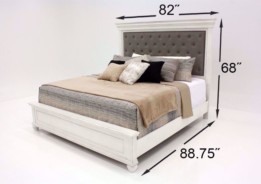 Kanwyn Upholstered King Size Bed White Home Furniture Plus Bedding and Mattress Center