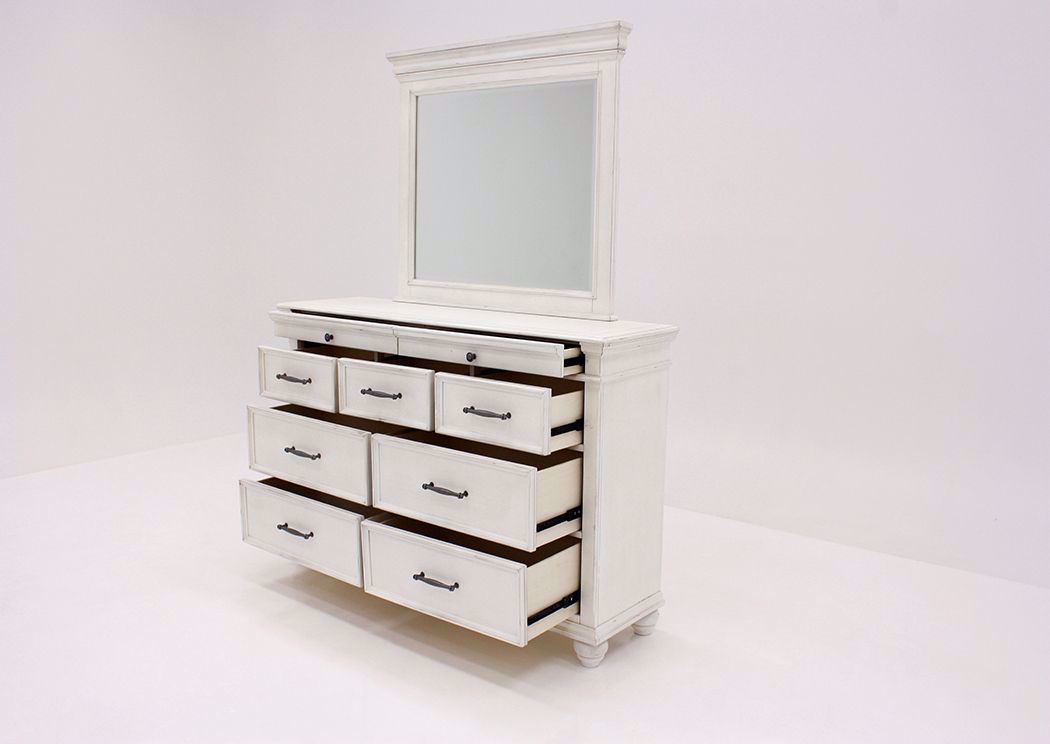 Kanwyn Dresser With Mirror - White | Home Furniture Plus Bedding