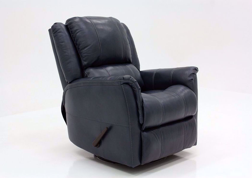 navy blue leather rocker recliner