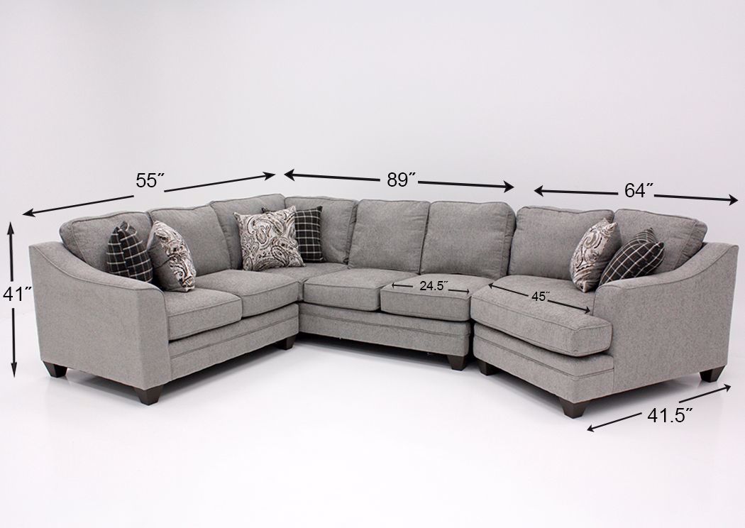 Endurance Sectional Sofa Right Fog Gray