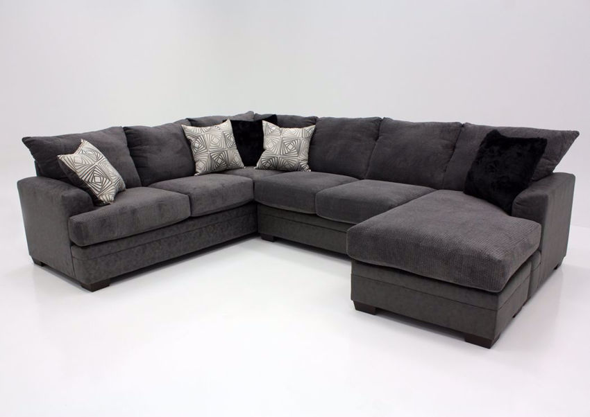 Akan Sectional Sofa with Chaise Gray Home Furniture Plus Bedding