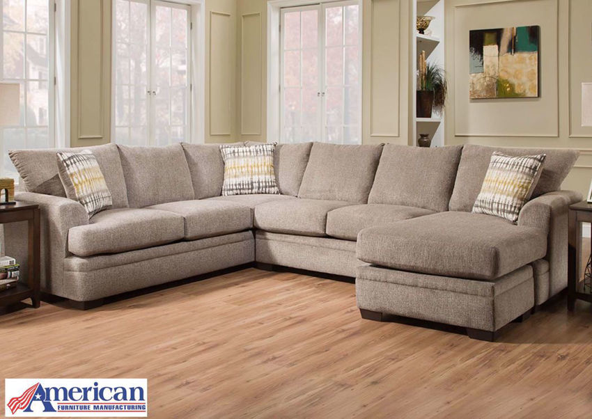 Perth Sectional Sofa with Chaise Light Pewter Home Furniture Plus