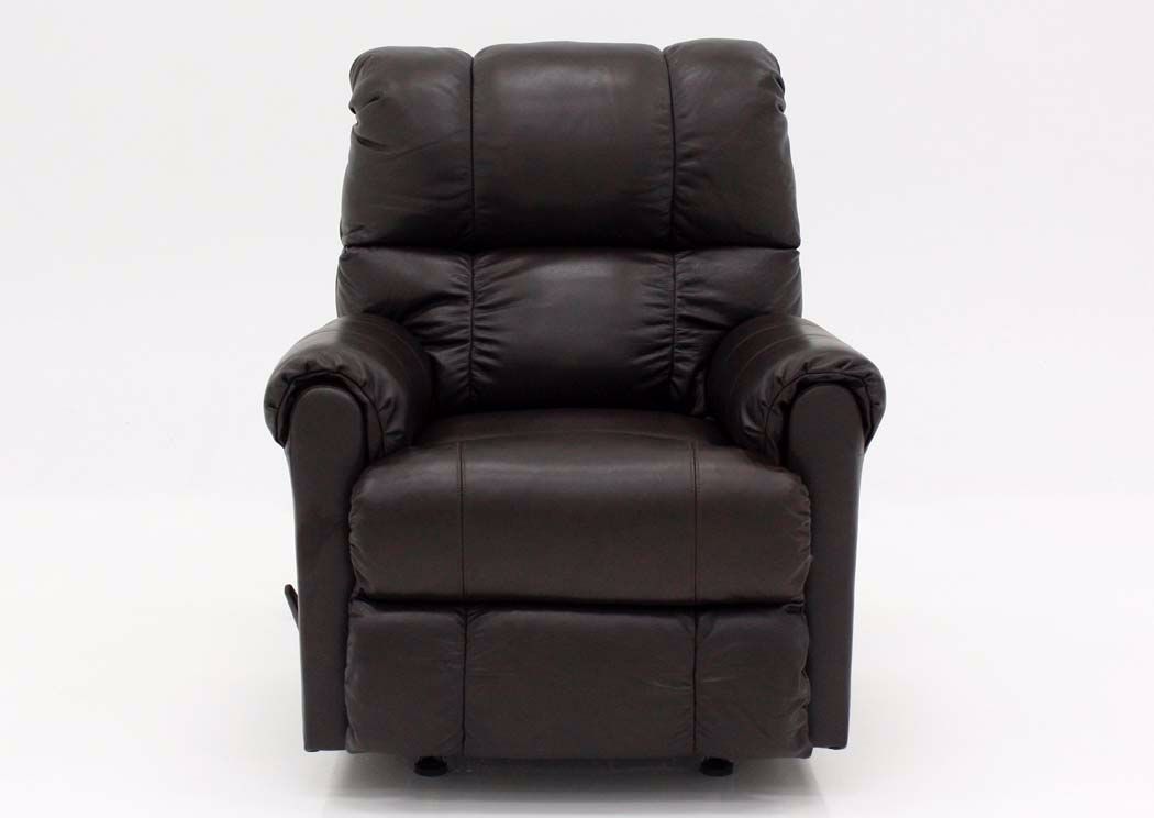 Chaps Leather Rocker Recliner Dark Brown