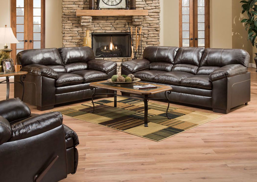 Peoria Java Reclining Living Room Set