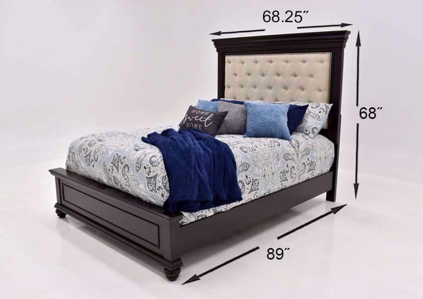 Brynhurst Upholstered Queen Size Bed - Dark Brown | Home Furniture Plus ...