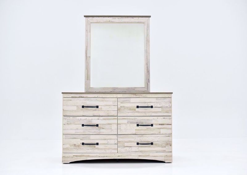 Jourdan Creek Dresser with Mirror Rustic White Home Furniture