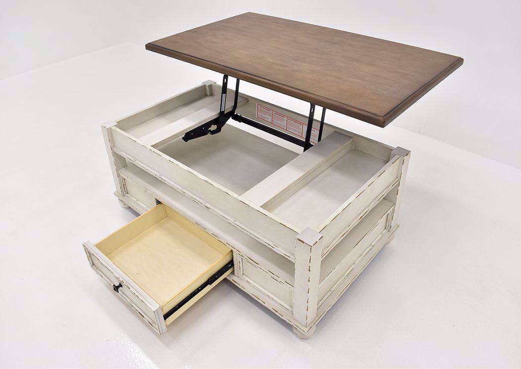 Realyn Lift Top Coffee Table White Home Furniture Plus Bedding and