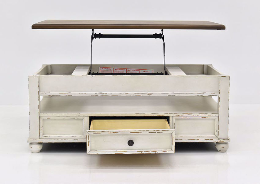 Realyn Lift Top Coffee Table White Home Furniture Plus Bedding and