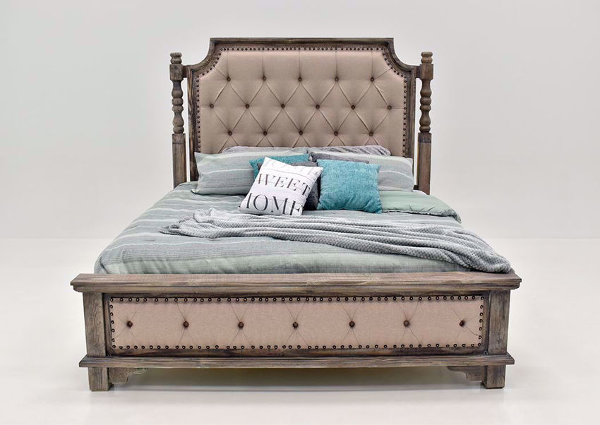 Charleston King Size Upholstered Bed Gray Home Furniture Plus