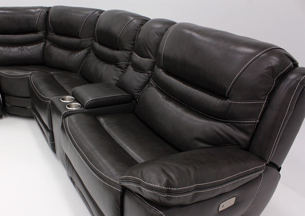 Dallas POWER Reclining Sectional Sofa Gray Home Furniture Plus