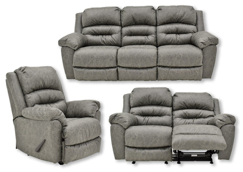 couch with two recliners built in