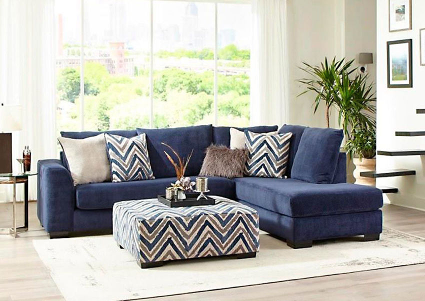 Prowler Small Sectional Sofa Navy Blue Home Furniture Plus Bedding