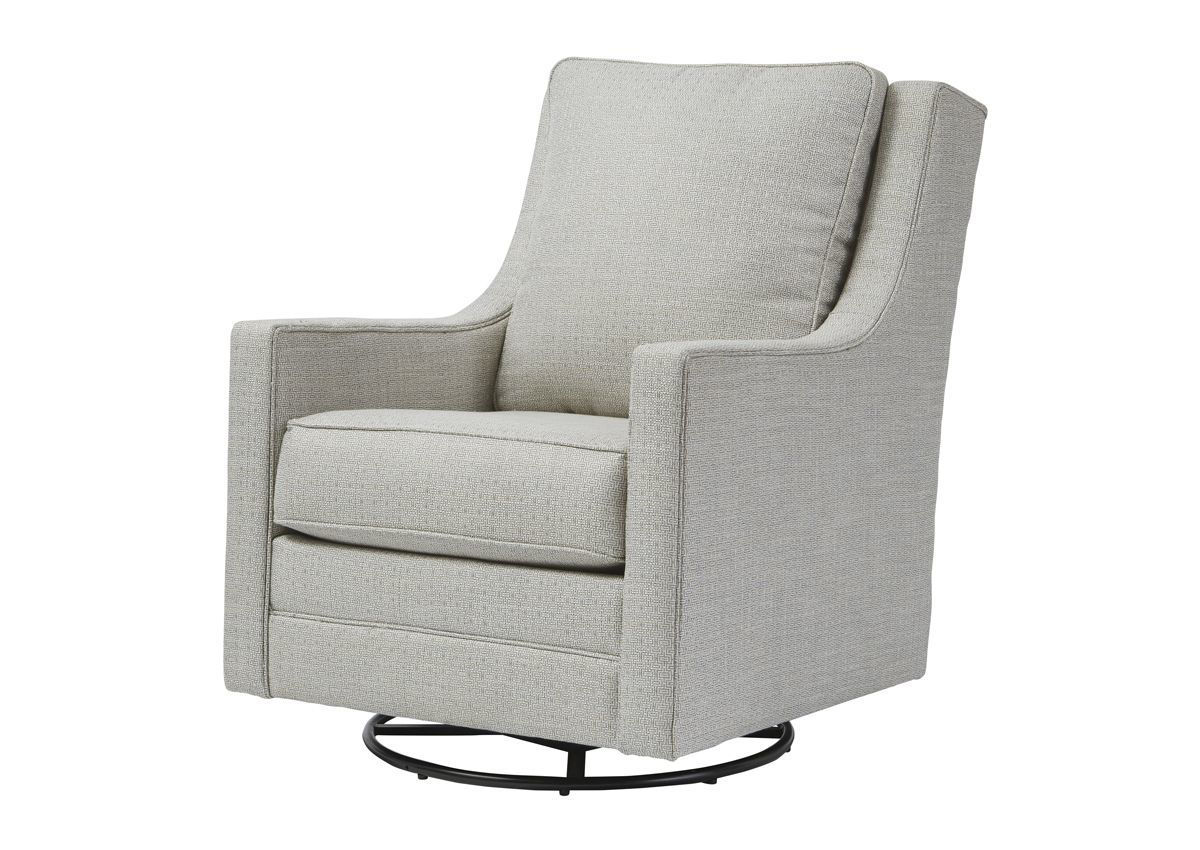 Kambria Swivel Glider Accent Chair Ivory Home Furniture