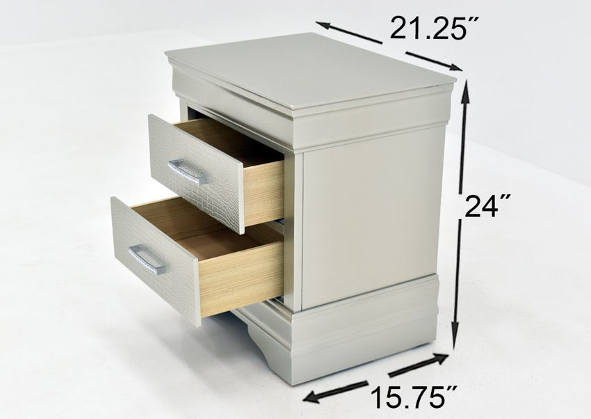 Amalia King Size Bedroom Set Silver Home Furniture Plus Bedding and