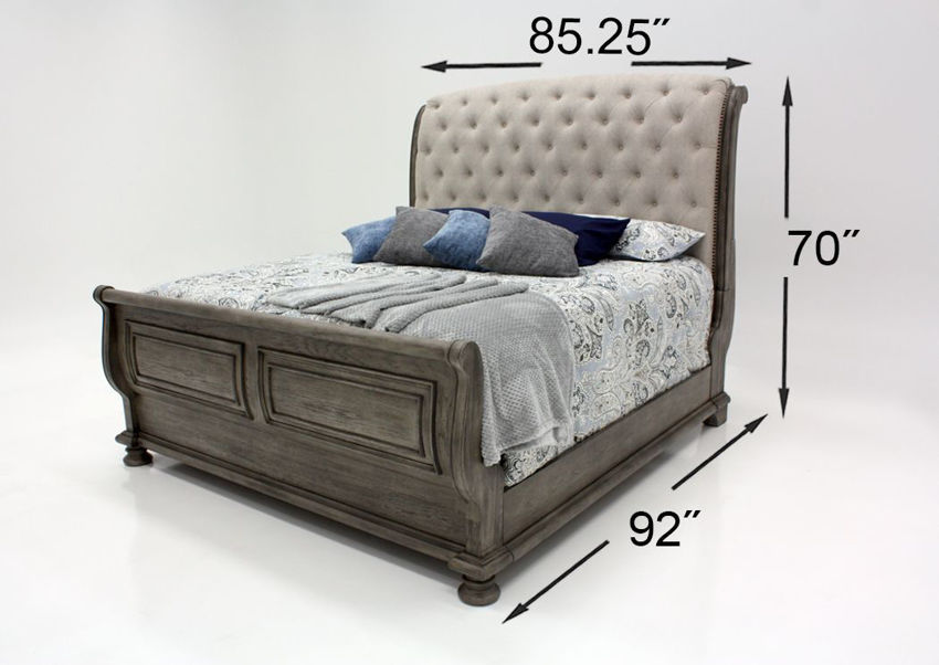 Lake Way King Size Bedroom Set Gray Pecan Home Furniture Plus Bedding and Mattress Center