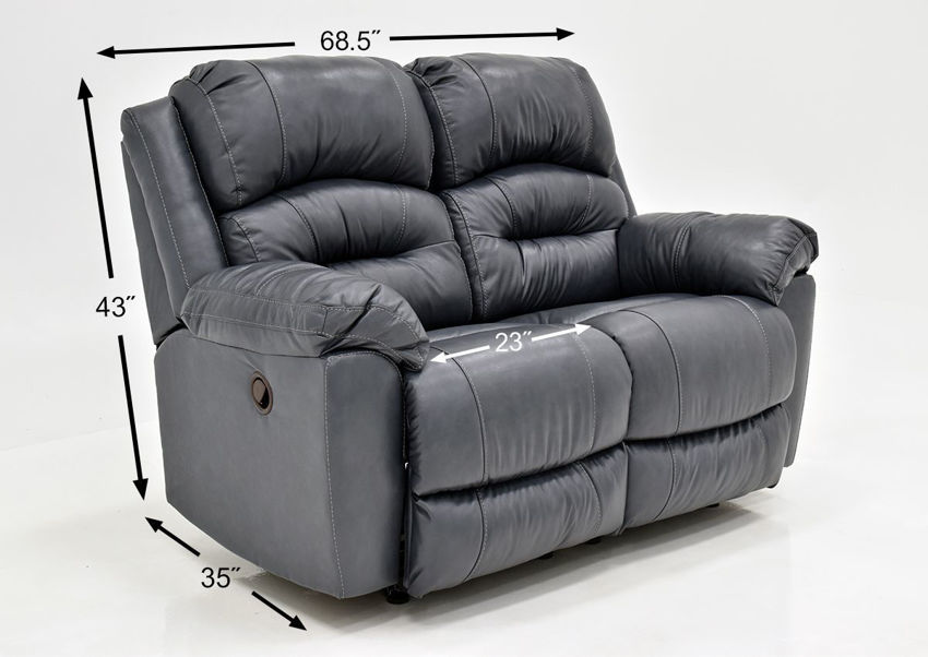 Bellamy Leather Reclining Loveseat Navy Blue