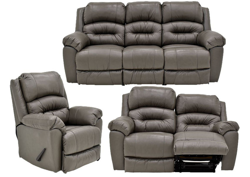 Bellamy Leather Sofa Set Gray