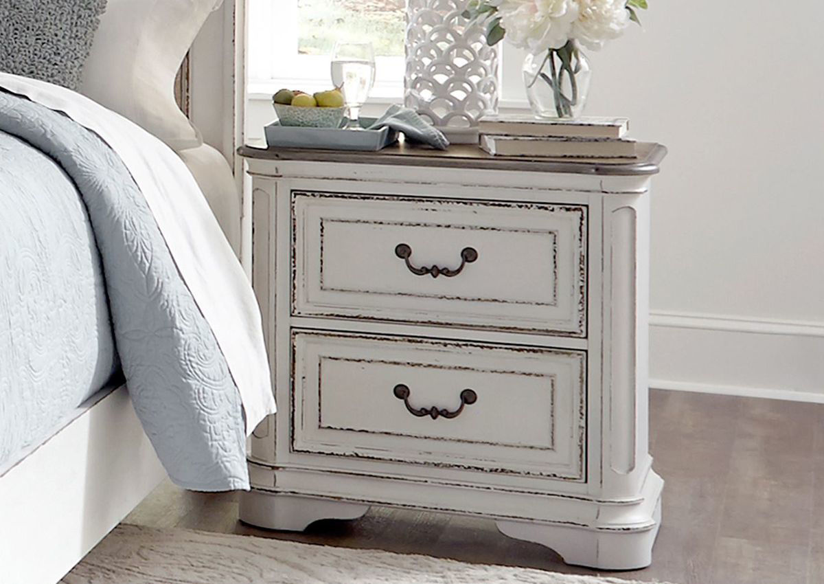 Magnolia Manor 2 Drawer Nightstand White Home Furniture Plus Bedding