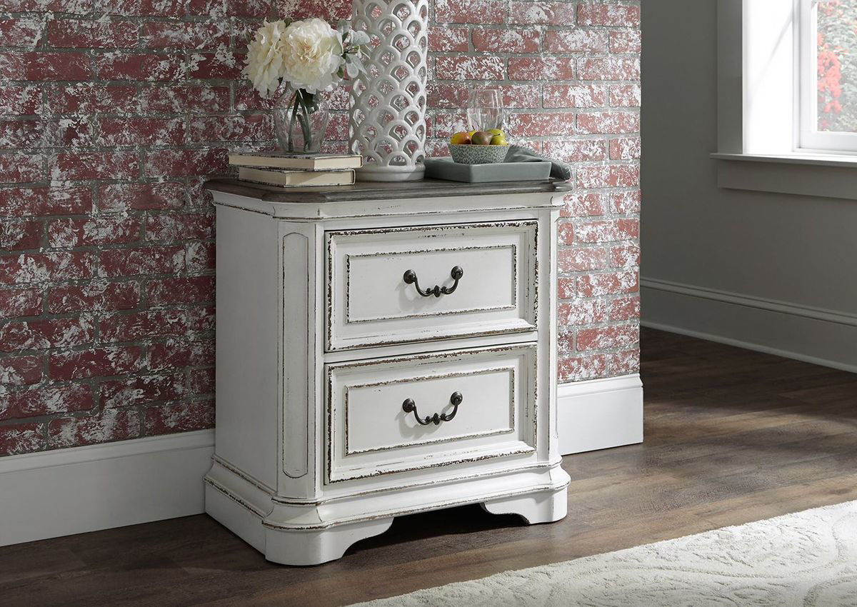Magnolia Manor 2 Drawer Nightstand White Home Furniture Plus Bedding