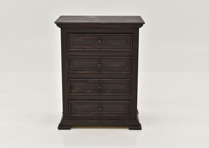 dark brown nightstand with drawers