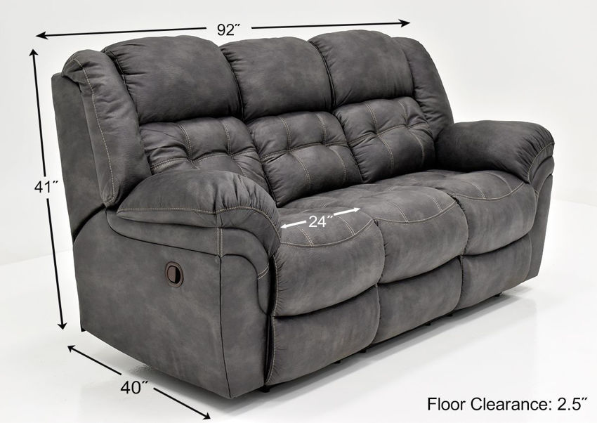 Denton Reclining Sofa Gray Home Furniture Plus Bedding and Mattress
