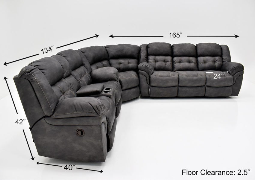 Denton Reclining Sectional Sofa Gray Home Furniture Plus Bedding