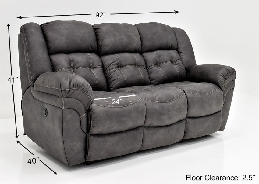 Denton POWER Reclining Sofa Set Gray Home Furniture Plus Bedding
