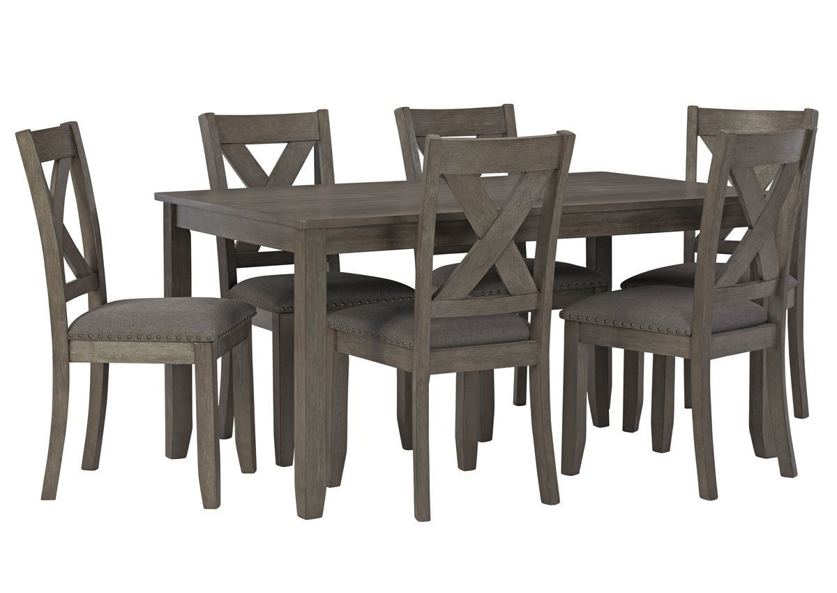 Caitbrook 7 Piece Dining Set - Gray | Home Furniture Plus Bedding
