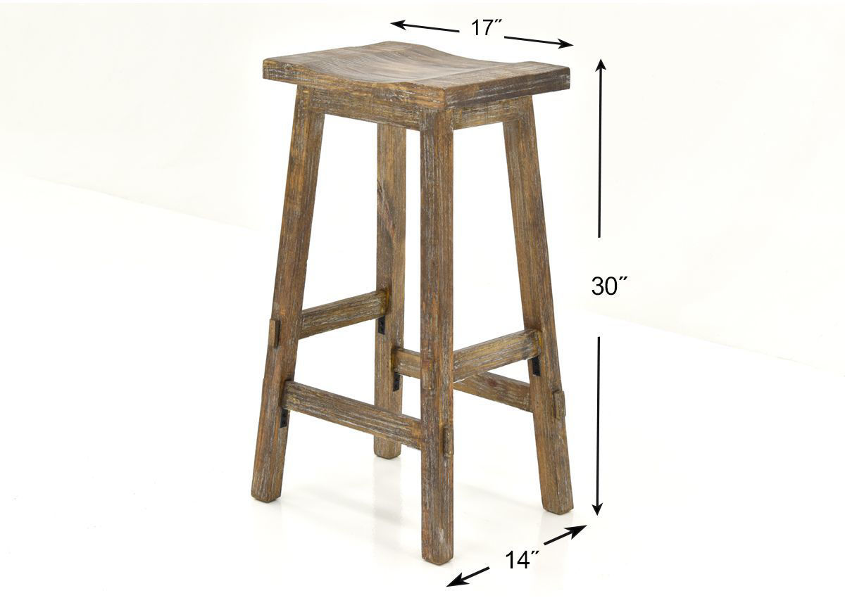 Trent 30 Inch Barstool Barnwood Brown Home Furniture Plus Bedding and Mattress Center