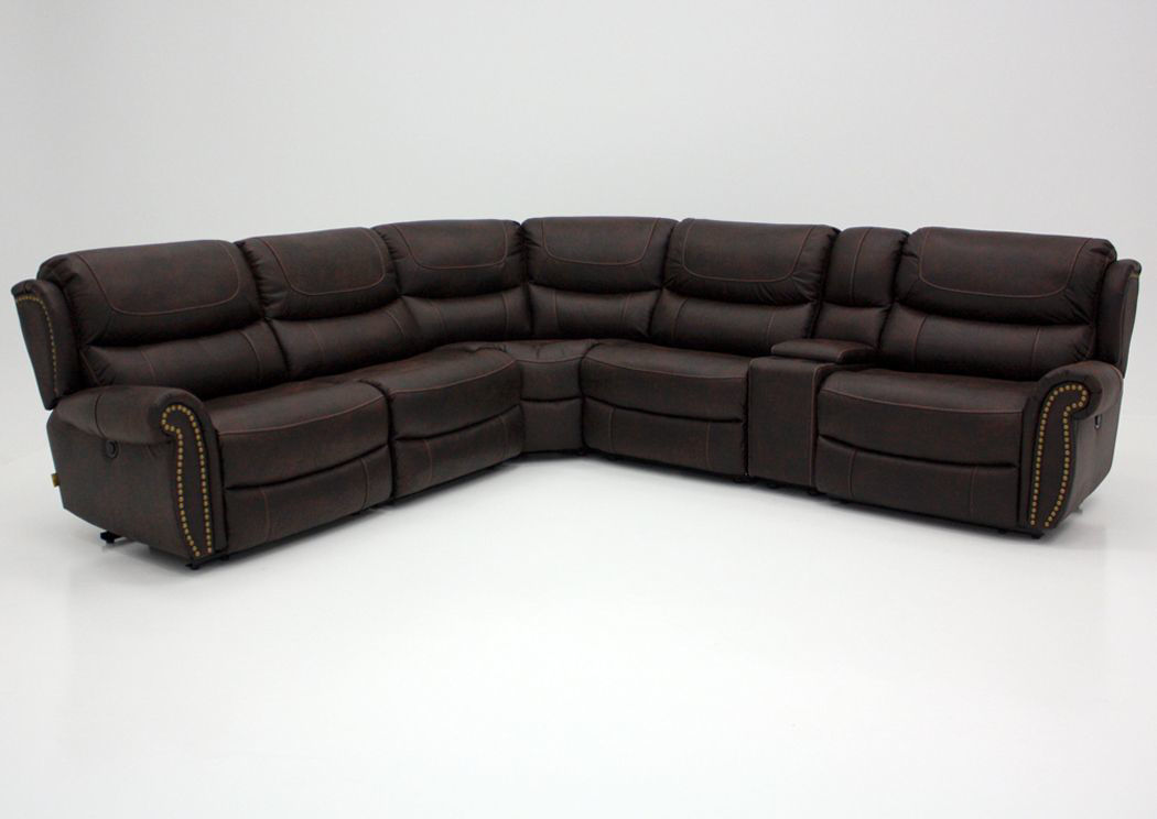 Austin POWER Reclining Sectional Sofa Brown Home Furniture Plus Bedding
