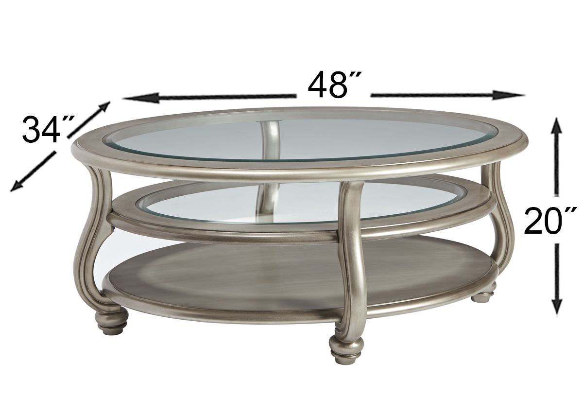 Coralayne Coffee Table Silver Home Furniture Plus Bedding and